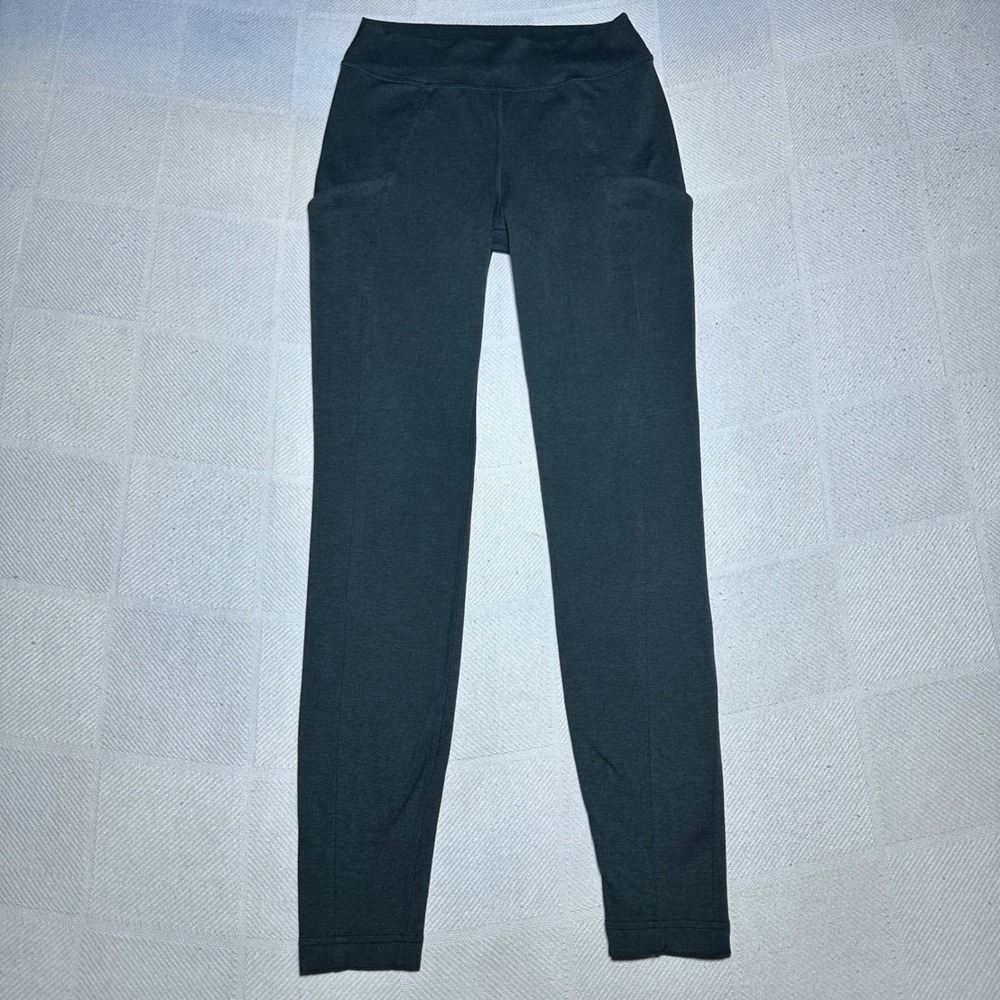 Lululemon Soft Sueded High Rise Tight 28" Womens 8 Stretch Dark Green Leggings